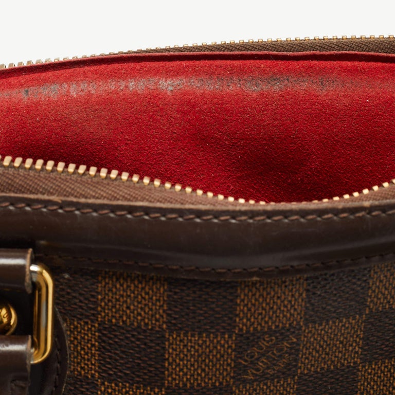 Louis+Vuitton+Red+Interior+Shoulder+Bag+Brown+Canvas for sale