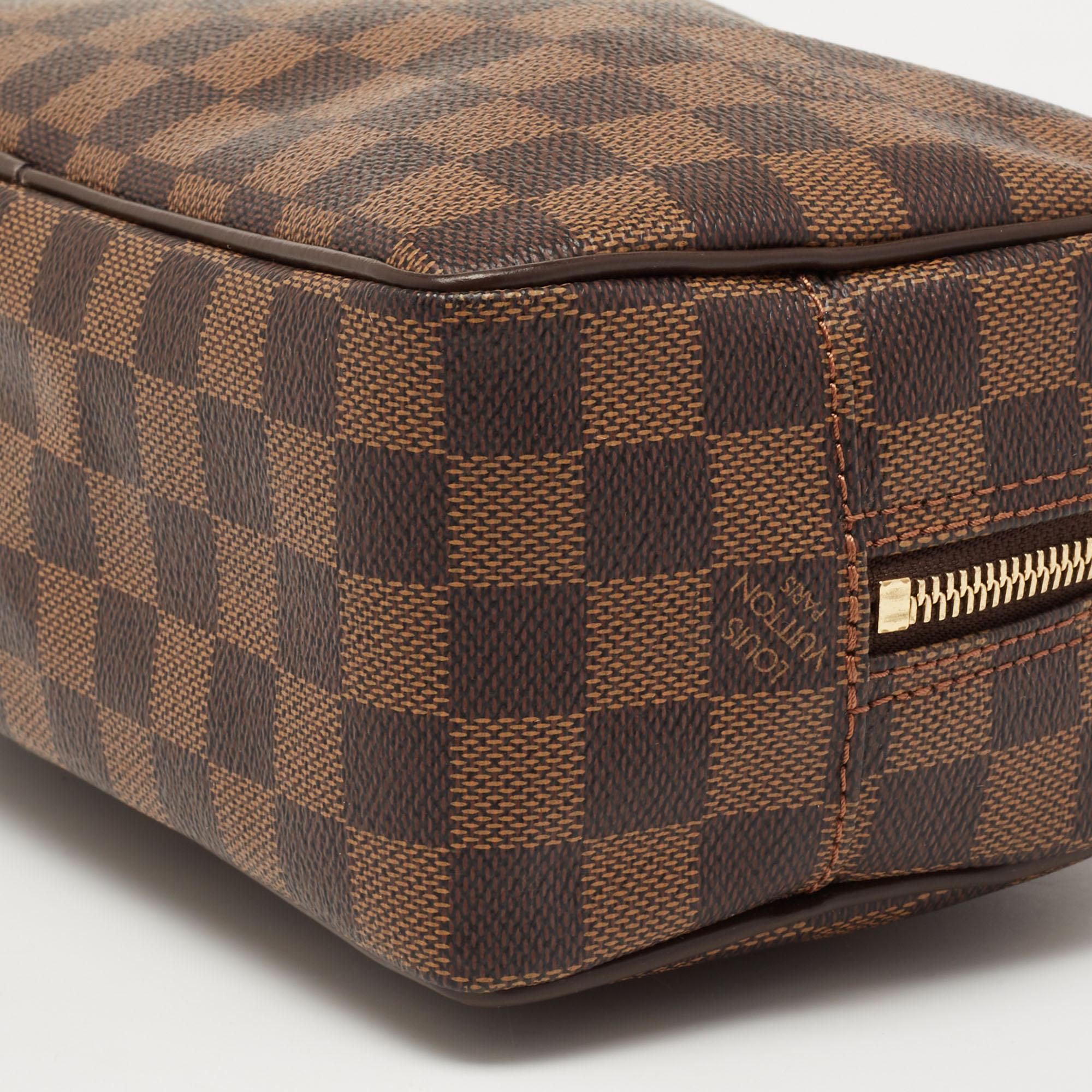 Brown Louis Vuitton Damier Ebene Canvas Trousse Toiletry Pouch 25