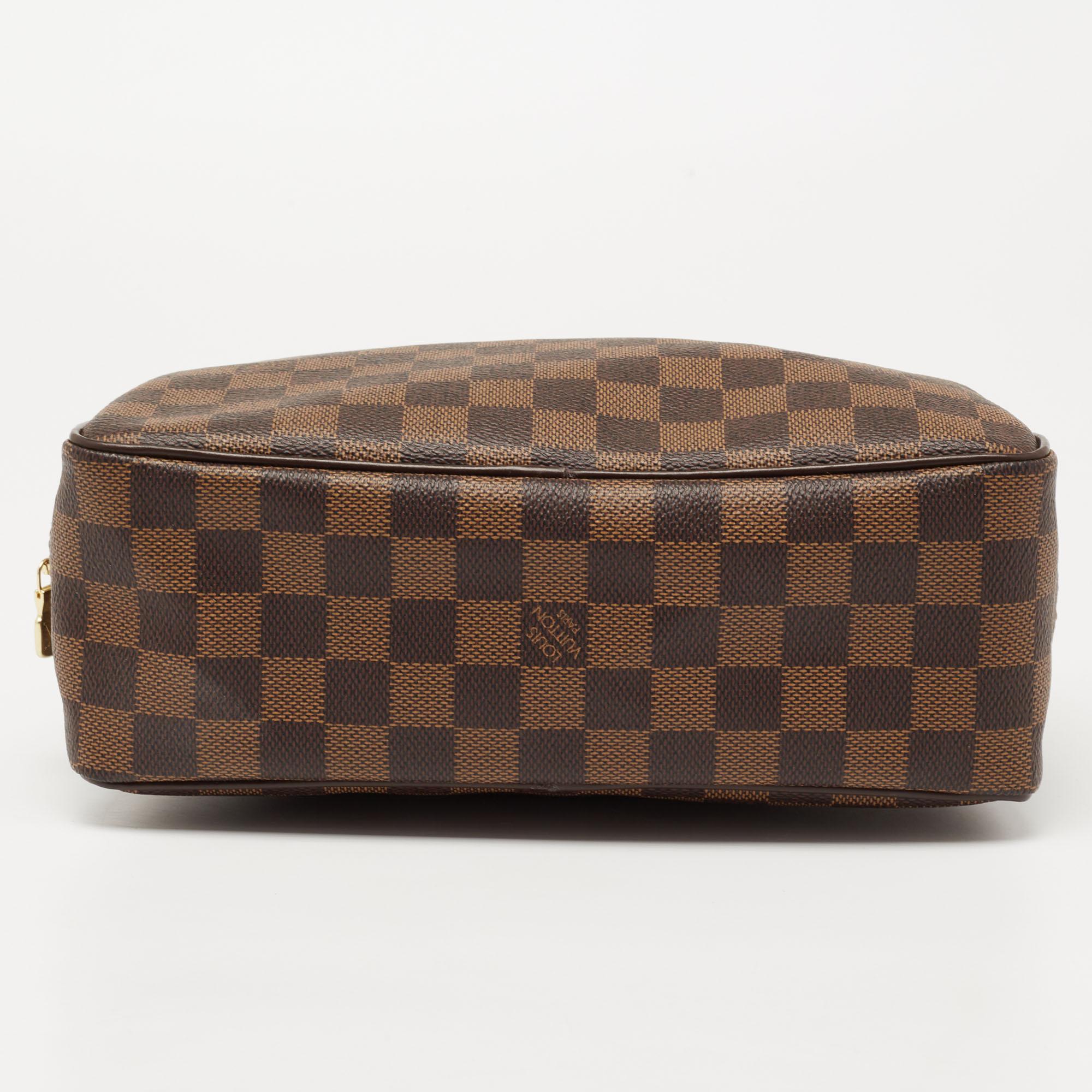 Women's Louis Vuitton Damier Ebene Canvas Trousse Toiletry Pouch 25