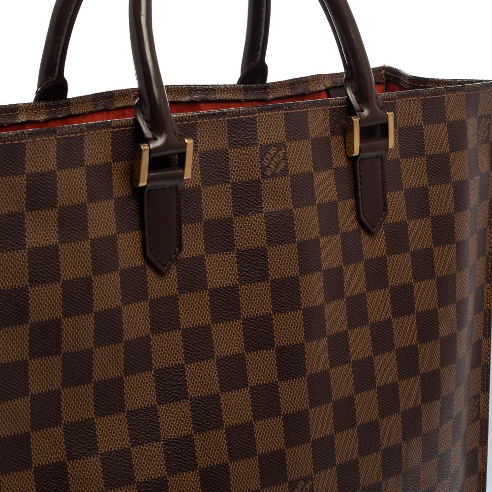 Black Louis Vuitton Damier Ebene Canvas Venice Sac Plat Bag