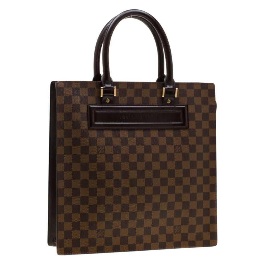 Louis Vuitton Damier Ebene Canvas Venice Sac Plat GM Bag In Good Condition In Dubai, Al Qouz 2