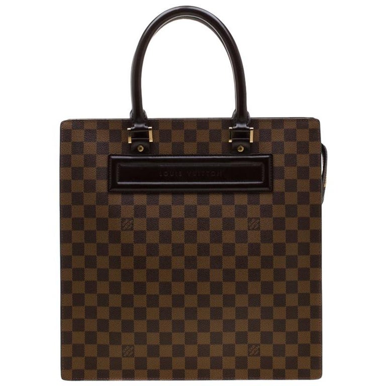 Louis Vuitton Damier Ebene Canvas Venice Sac Plat GM Bag For Sale