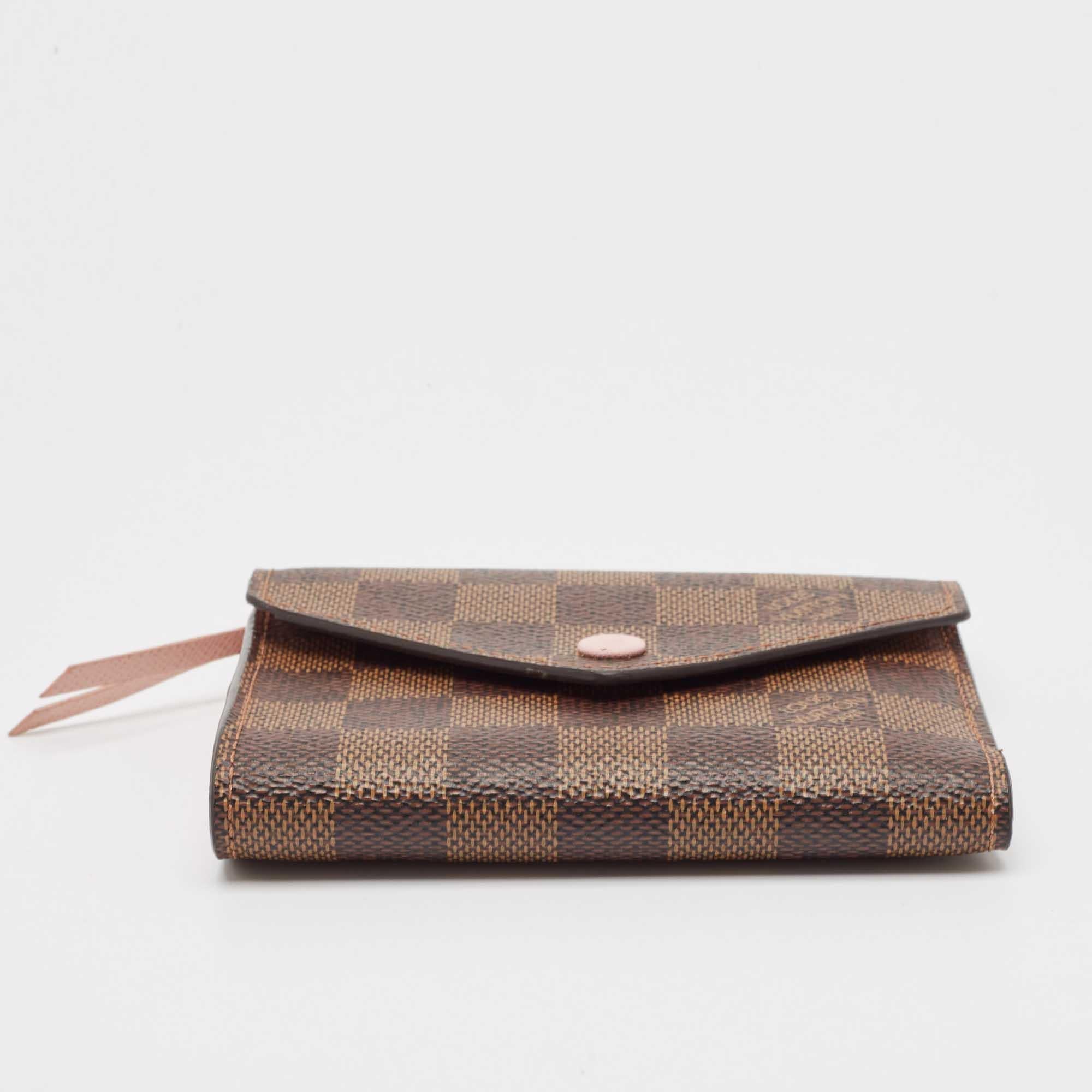 Louis Vuitton Damier Ebene Canvas Victorine Wallet 2