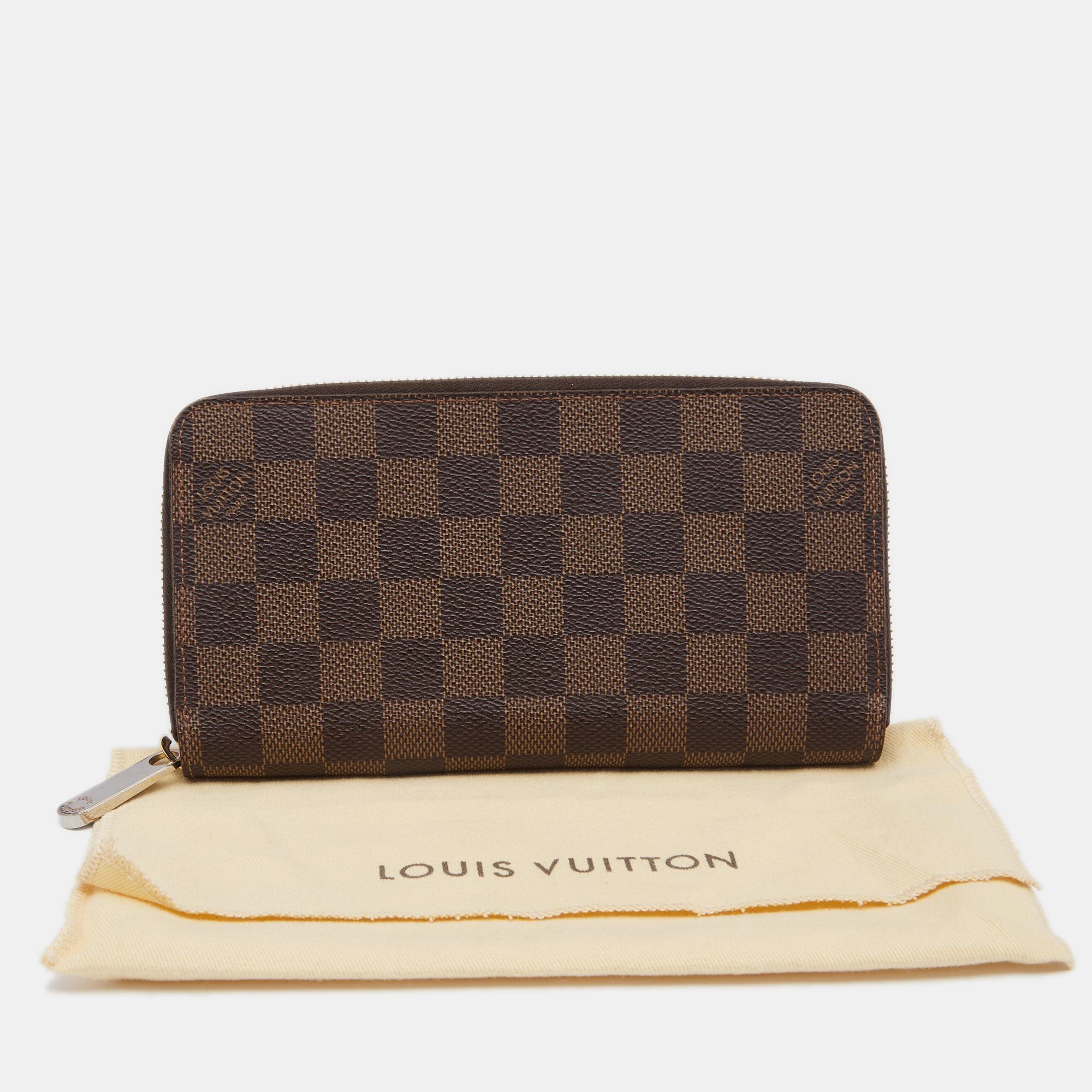 Louis Vuitton Damier Ebene Canvas Zippy Wallet 6