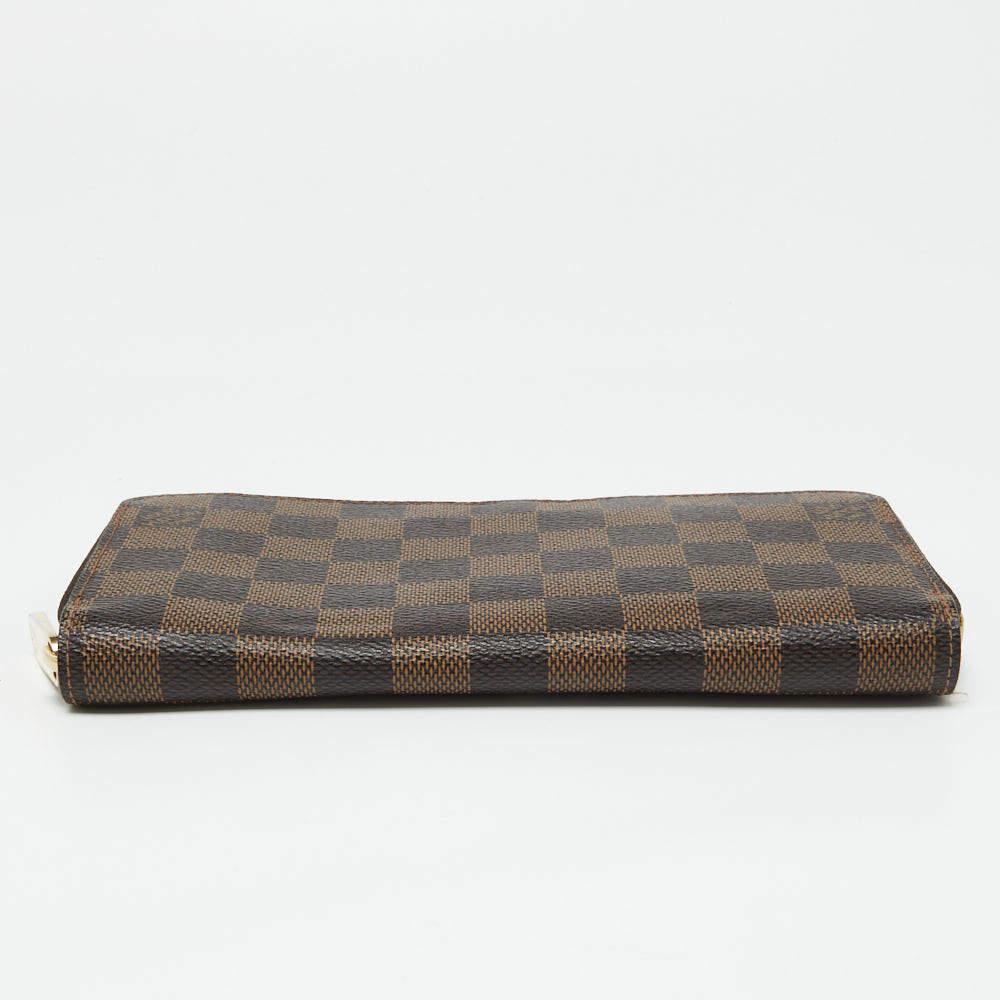 Louis Vuitton Damier Ebene Canvas Zippy Wallet For Sale 2