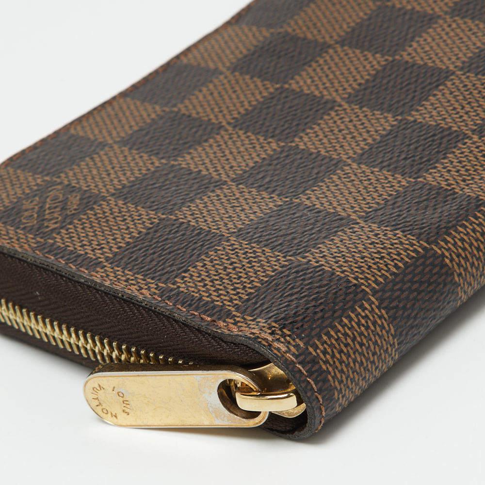 Louis Vuitton Damier Ebene Canvas Zippy Wallet For Sale 4