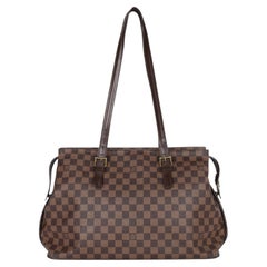 LOUIS VUITTON Damier Ebene Chelsea Tote Brown