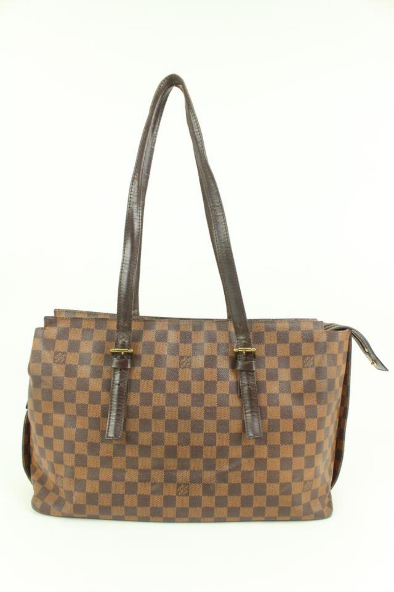Louis Vuitton Damier Ebene Chelsea Zip Shoulder Bag Tote 84lk411s For Sale 2