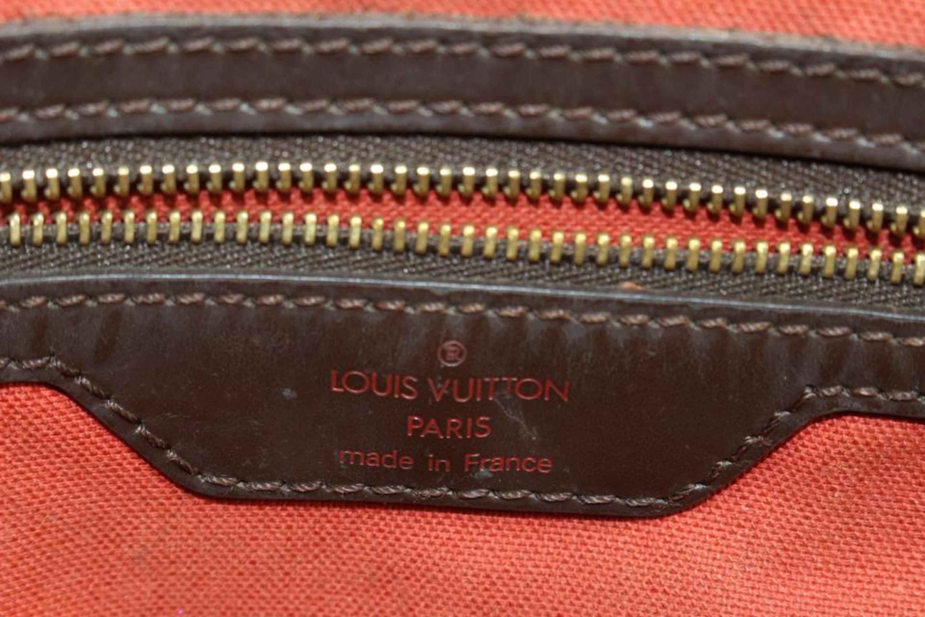 Brown Louis Vuitton Damier Ebene Chelsea Zip Shoulder Bag Tote 84lk411s For Sale