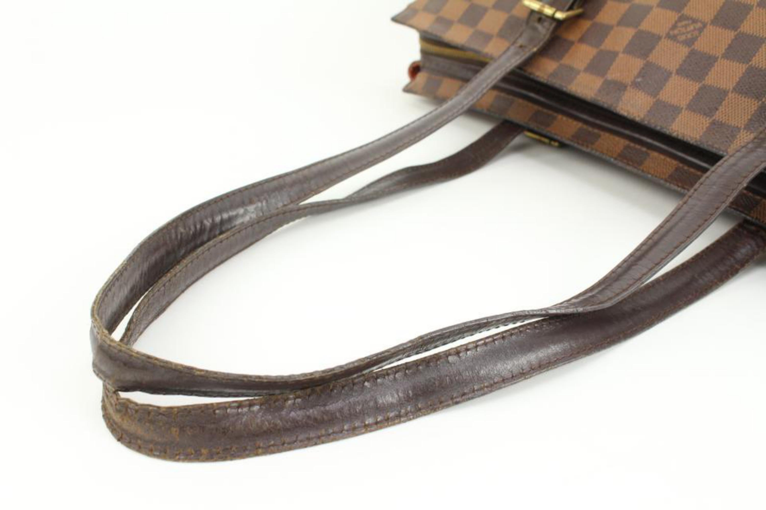 Louis Vuitton Damier Ebene Chelsea Zip Shoulder Bag Tote 84lk411s In Good Condition In Dix hills, NY
