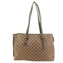 Louis Vuitton - Sac à bandoulière Chelsea damier ébène avec fermeture éclair 84lk411