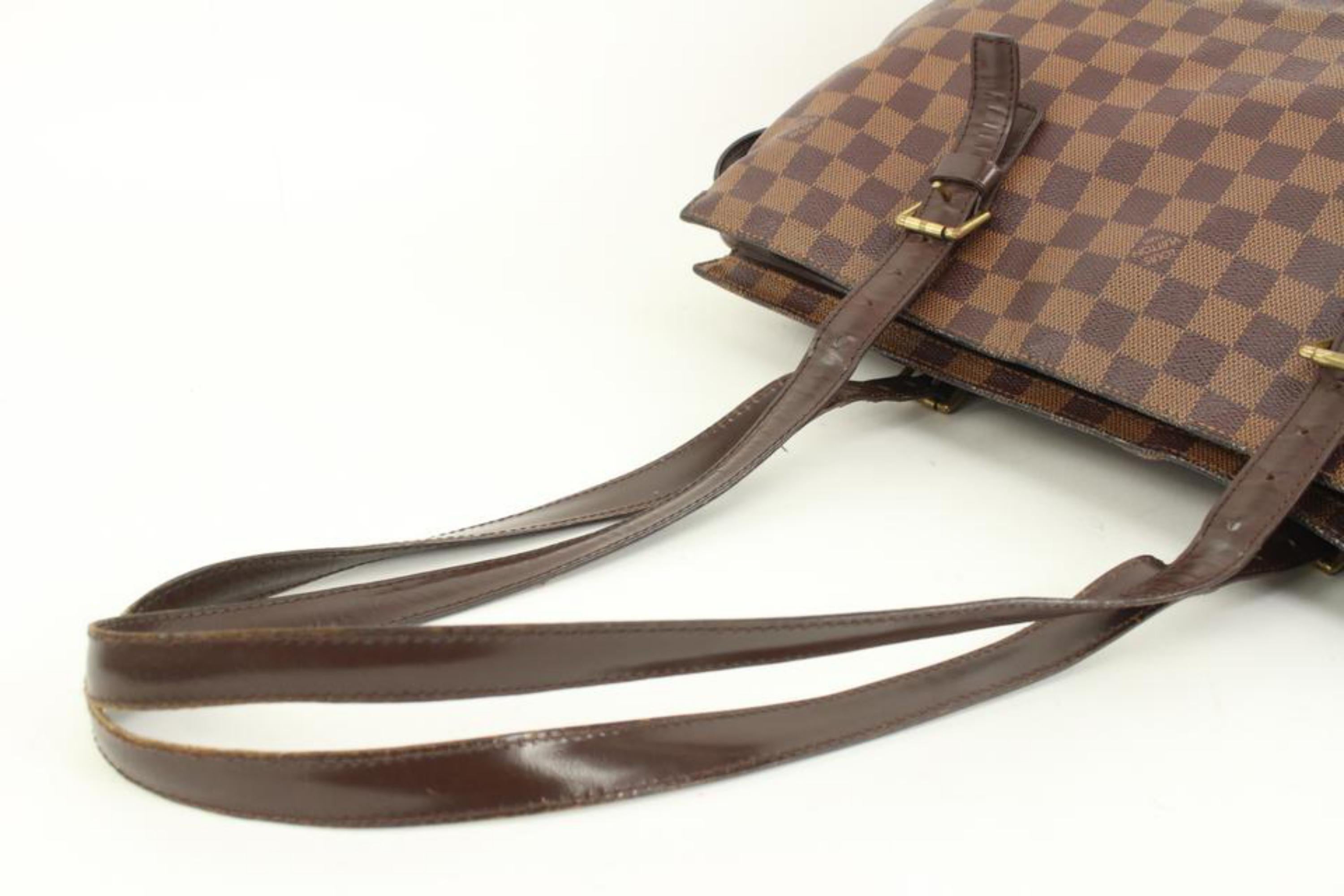 Louis Vuitton - Sac à bandoulière Chelsea damier ébène avec fermeture éclair 87lk328s en vente 1