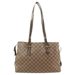 Louis Vuitton - Sac à bandoulière Chelsea damier ébène avec fermeture éclair 87lk328s