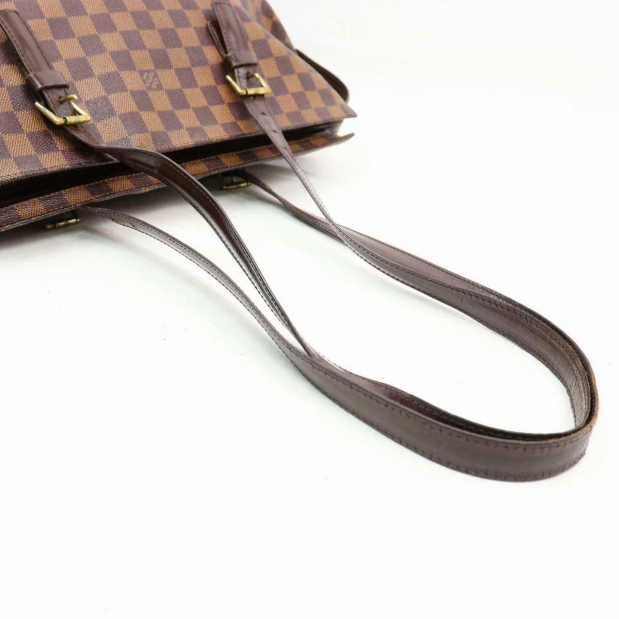 Louis Vuitton Damier Ebene Chlesea Zip 870300 Brown Coated Canvas Tote For Sale 1