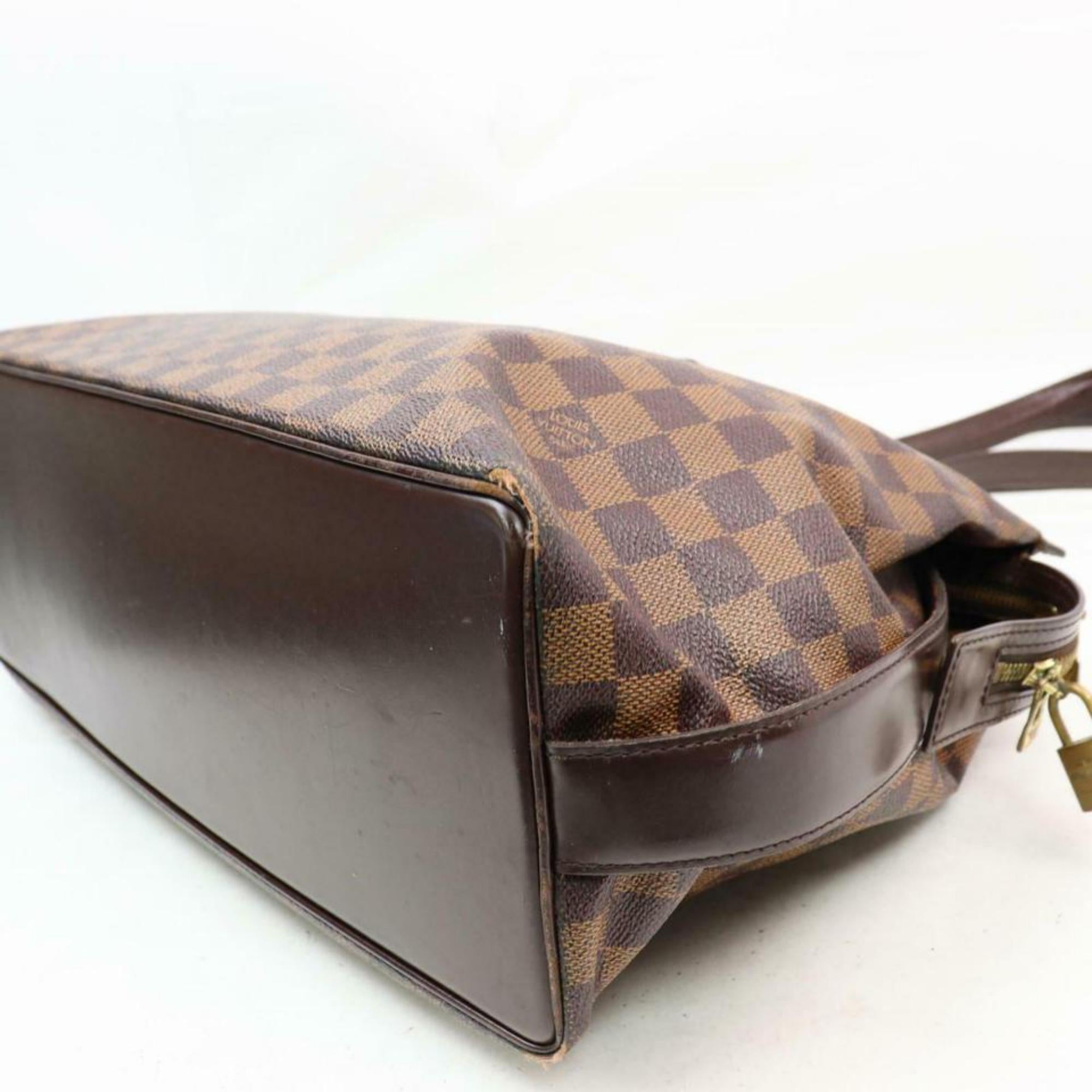 Louis Vuitton Damier Ebene Chlesea Zip 870300 Brown Coated Canvas Tote For Sale 5