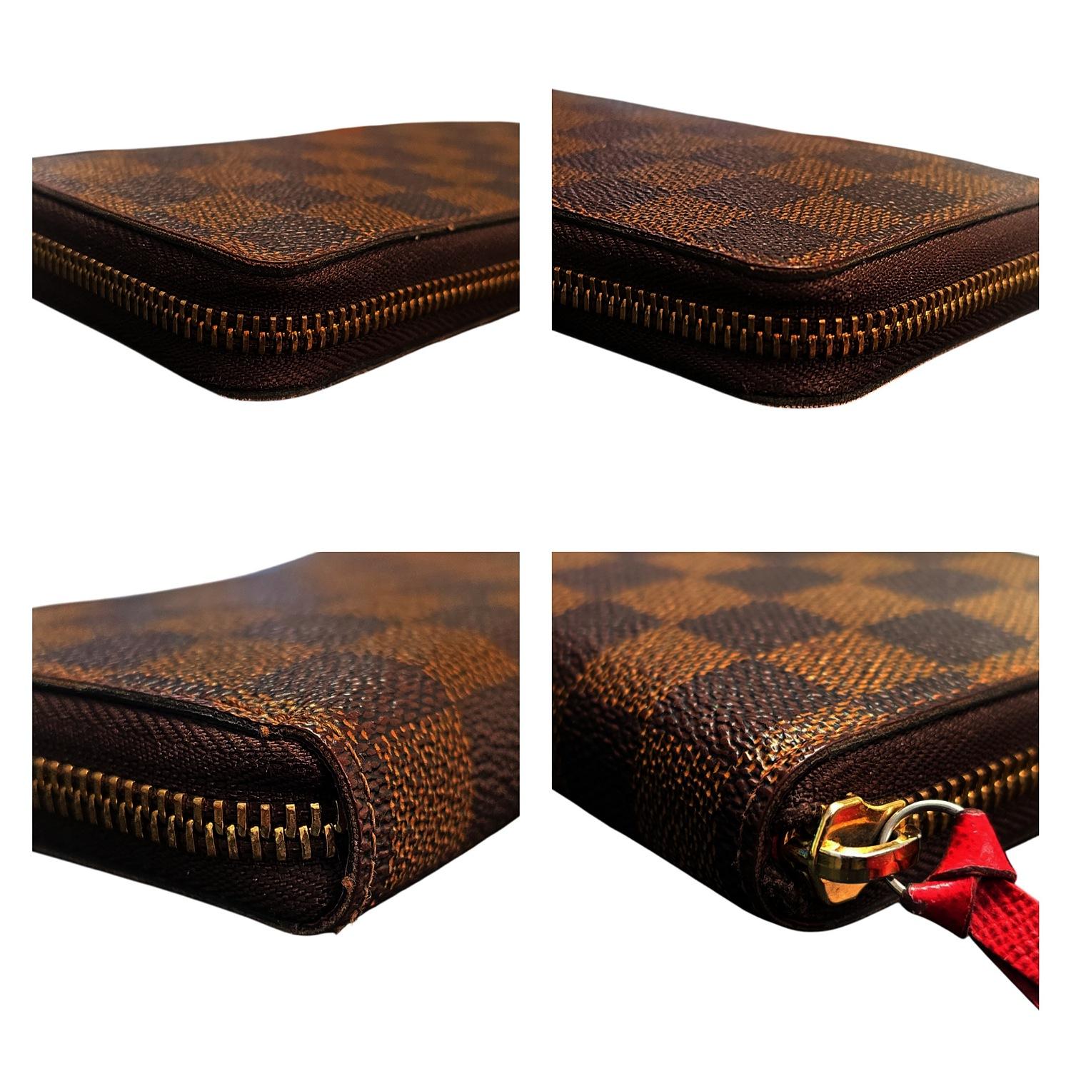 Louis Vuitton Damier Ebene Clemence Wallet Cherry For Sale 5