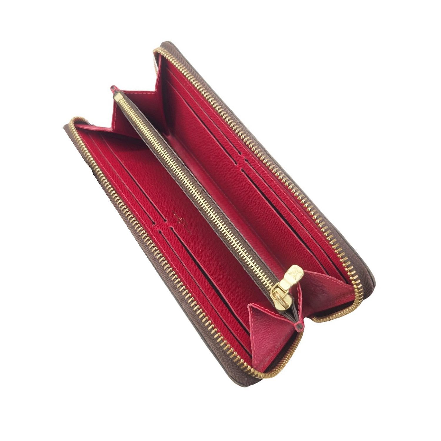 Louis Vuitton Damier Ebene Clemence Wallet Cherry For Sale 2