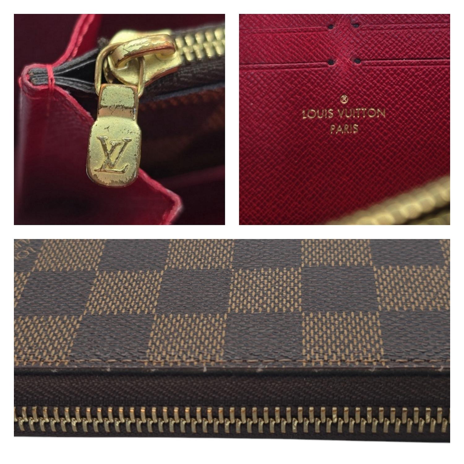 Louis Vuitton Damier Ebene Clemence Wallet Cherry For Sale 4