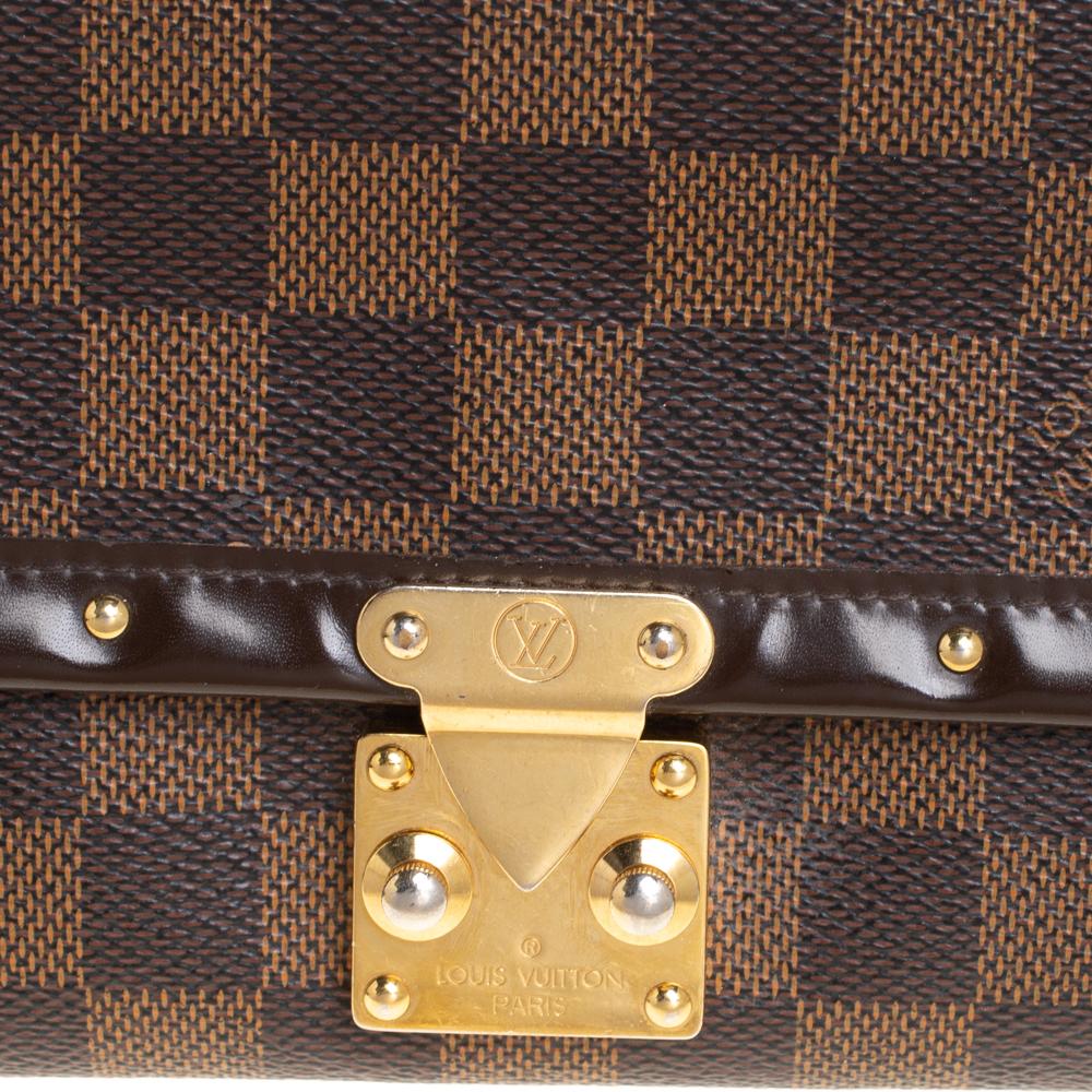 Louis Vuitton Damier Ebene Coated Canvas And Leather Venice Wallet In Good Condition In Dubai, Al Qouz 2