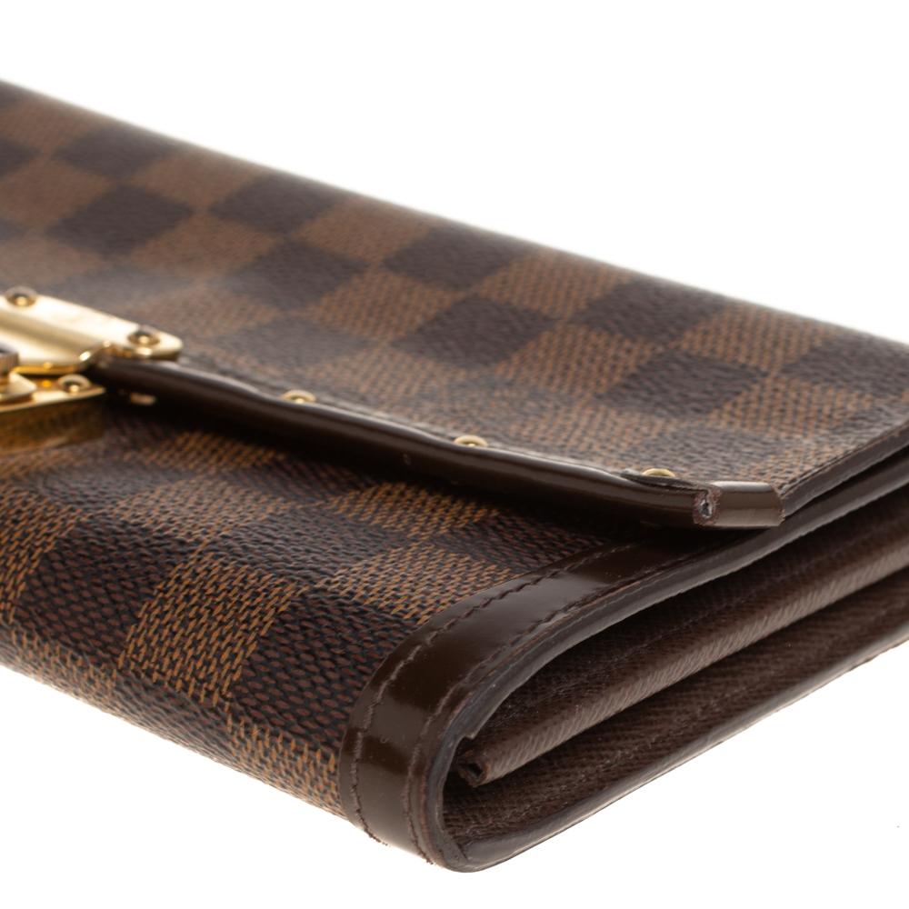 Women's Louis Vuitton Damier Ebene Coated Canvas And Leather Venice Wallet