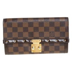 Louis Vuitton Damier Ebene Coated Canvas And Leather Venice Wallet