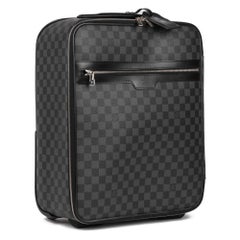 LOUIS VUITTON Damier Ebene Coated Canvas & Black Calfskin Leather Pegase 45
