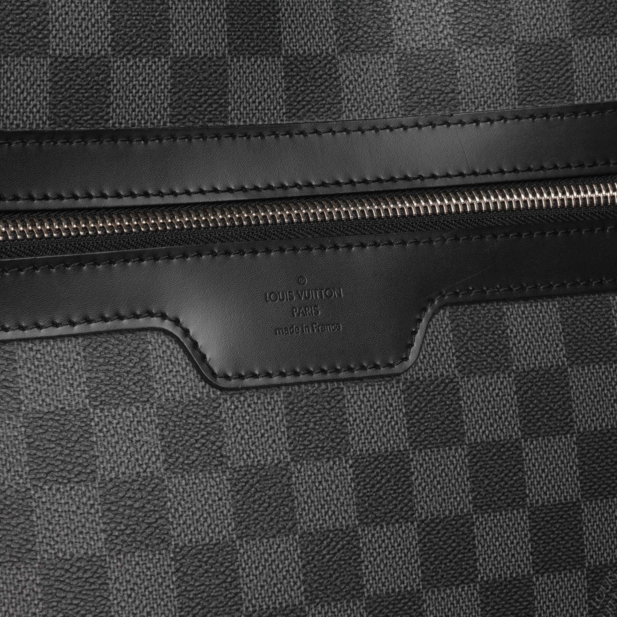 LOUIS VUITTON Damier Ebene Coated Canvas & Black Calfskin Leather Pegase 45 3