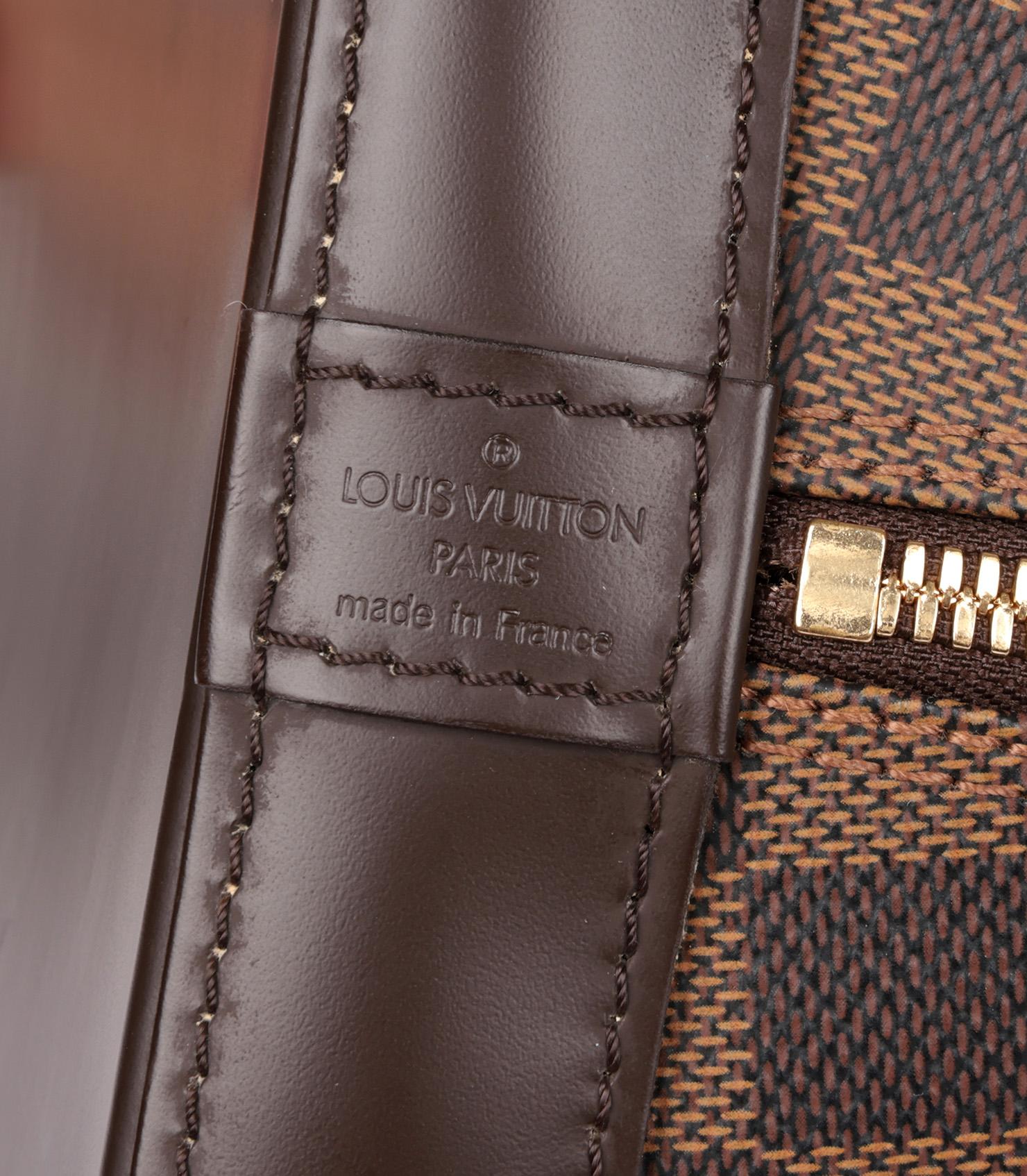 Louis Vuitton Damier Ebene Coates Canvas & Brown Calfskin Leather Alma PM en vente 5