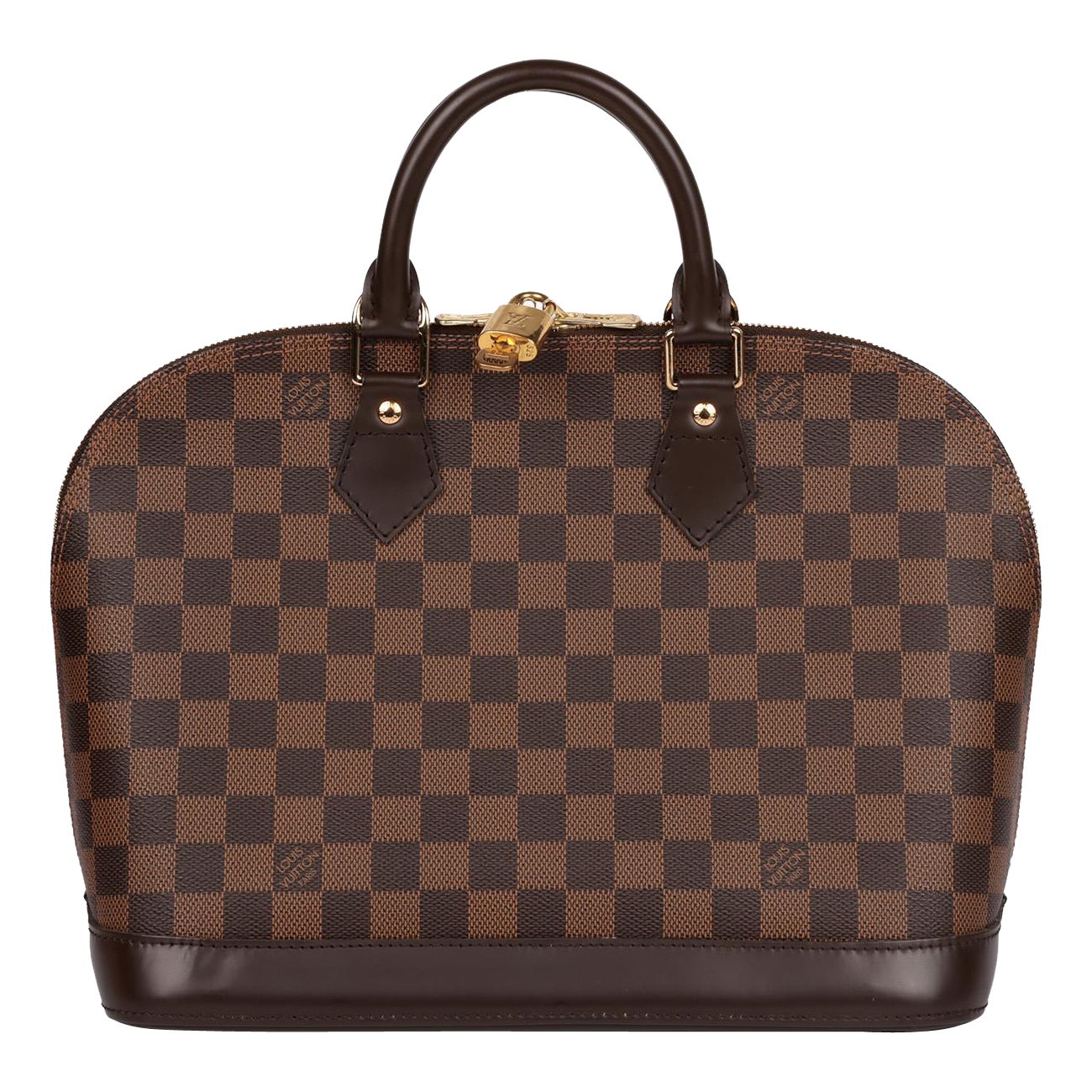 Louis Vuitton Damier Ebene Coated Canvas 
Brown Calfskin Leather Alma PM