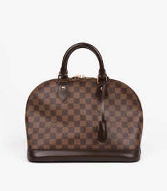 Louis Vuitton Damier Ebene Coates Canvas & Brown Calfskin Leather Alma PM