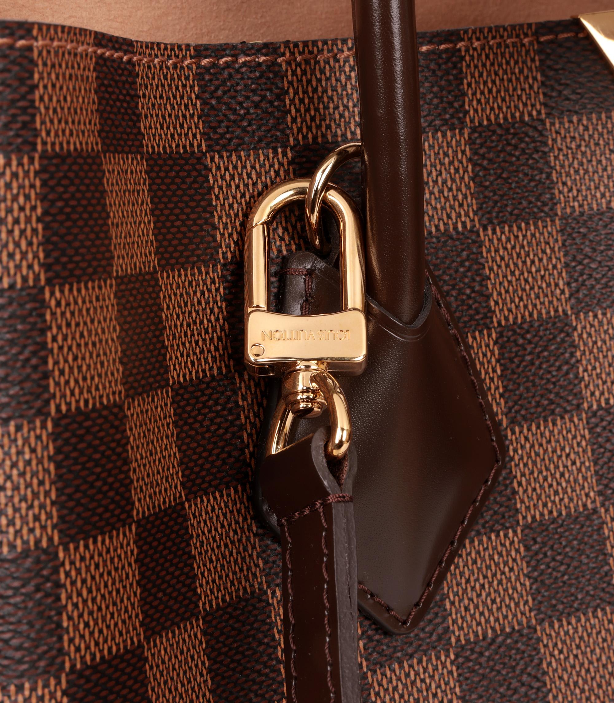 Louis Vuitton Damier Ebene Coated Canvas & Brown Calfskin Leather Kensington 3