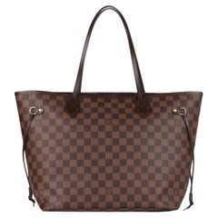 Louis Vuitton Damier Ebene Coates Canvas & Brown Calfskin Leather Neverfull MM