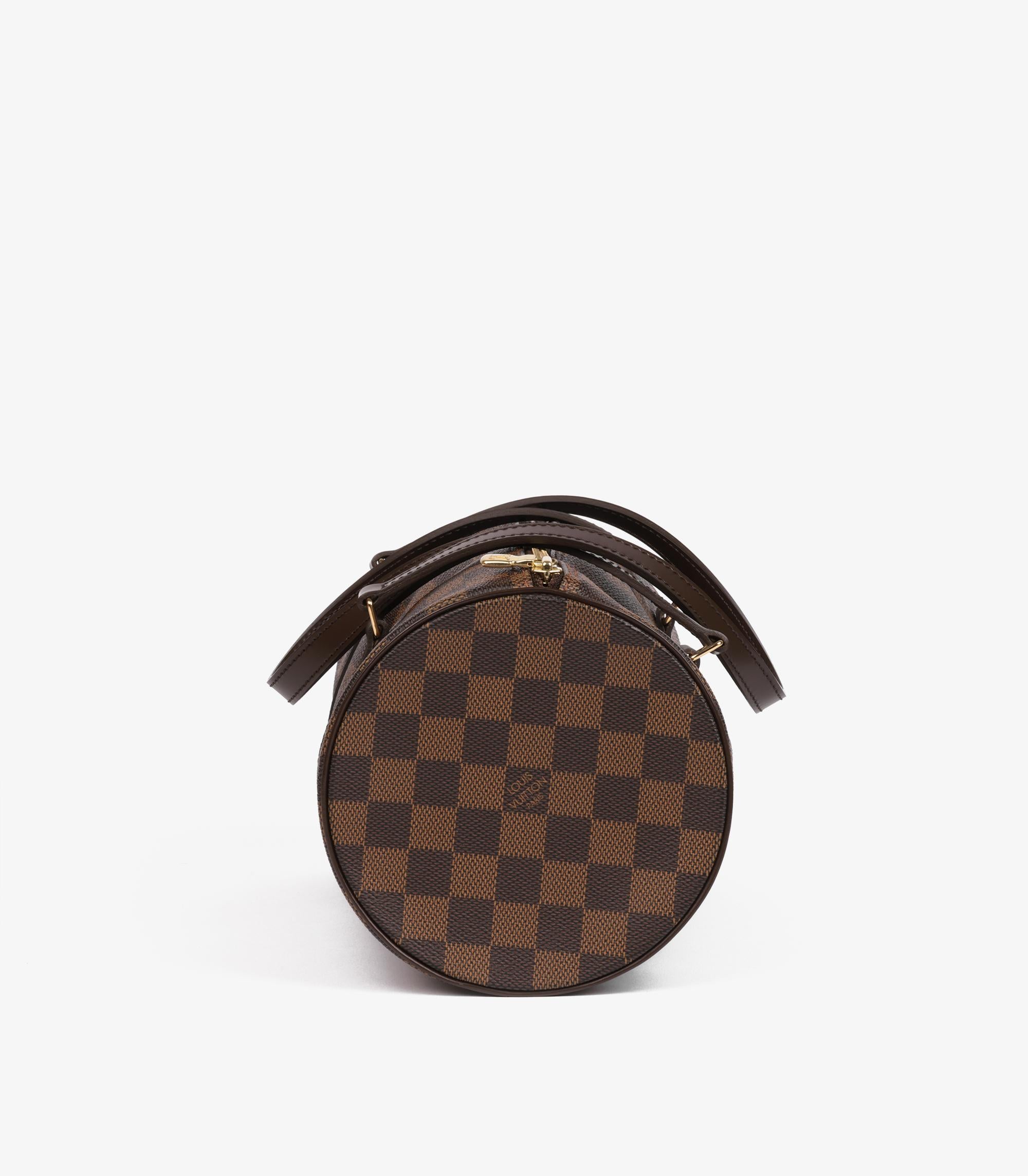 Louis Vuitton Damier Ebene Coated Canvas & Brown Calfskin Leather Papillon 30 In Excellent Condition In Bishop's Stortford, Hertfordshire