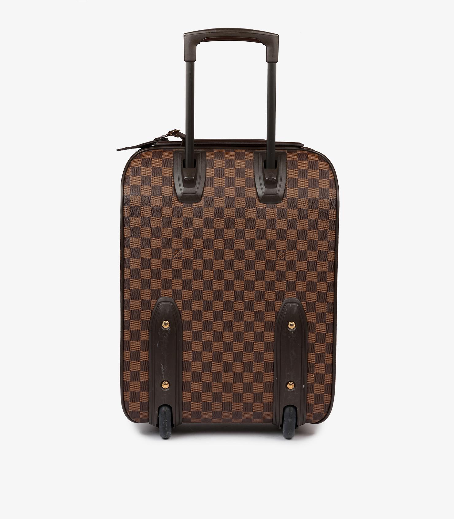 Women's or Men's Louis Vuitton Damier Ebene Coated Canvas & Brown Calfskin Leather Pégase 45