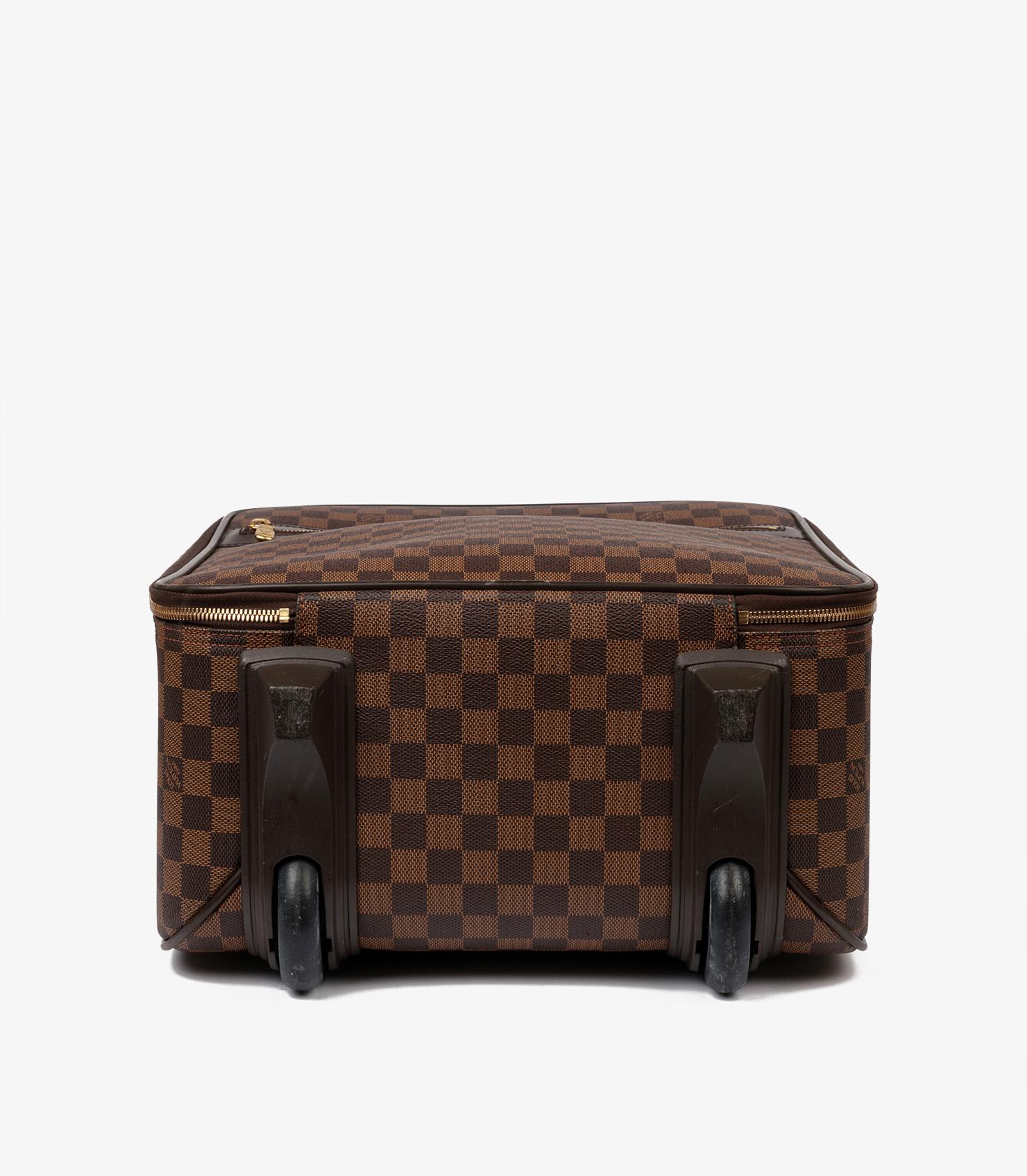 Louis Vuitton Damier Ebene Coated Canvas & Brown Calfskin Leather Pégase 45 1