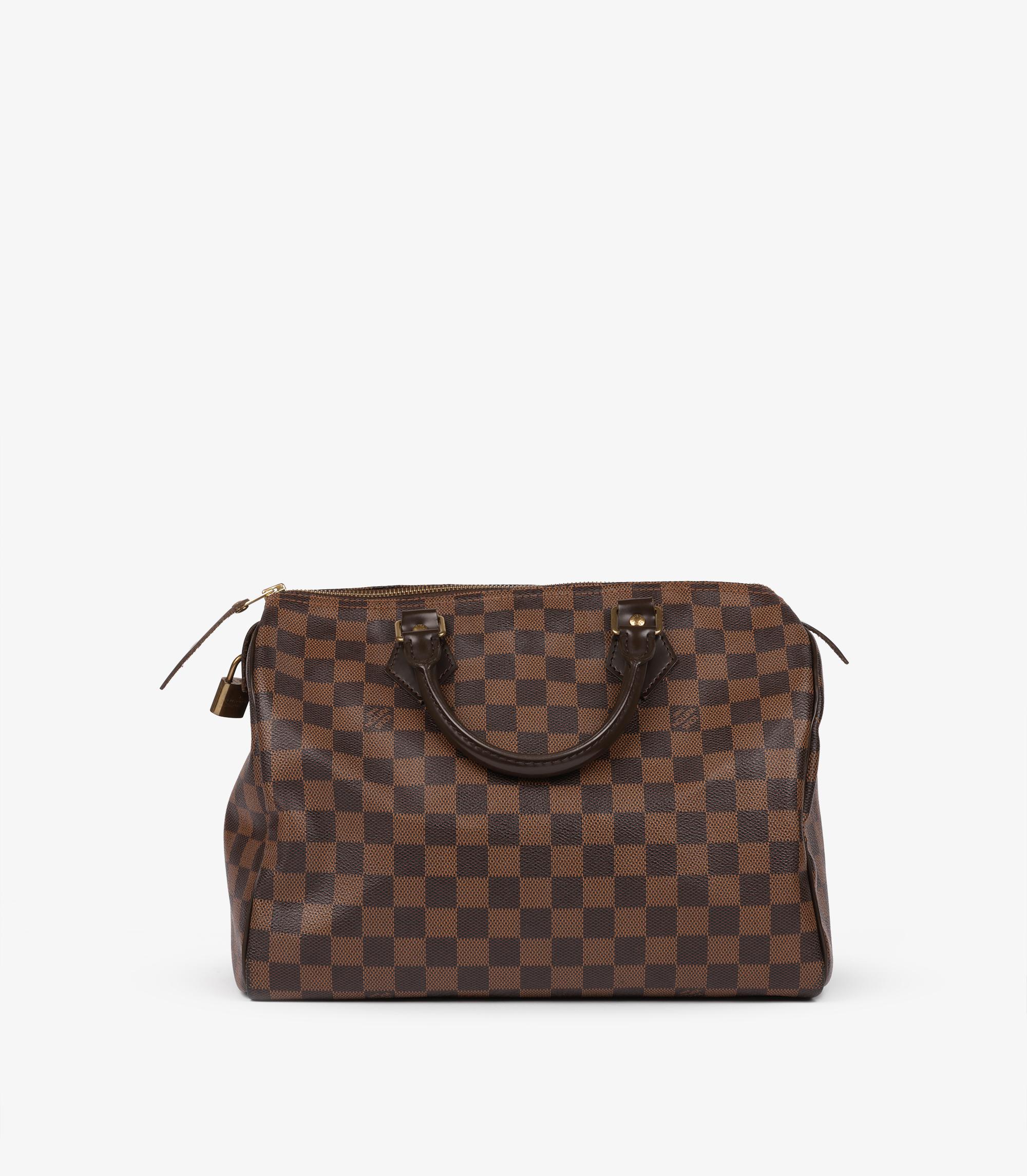 Louis Vuitton Damier Ebene rivestito in tela e pelle di vitello marrone Speedy 30 In condizioni ottime in vendita a Bishop's Stortford, Hertfordshire