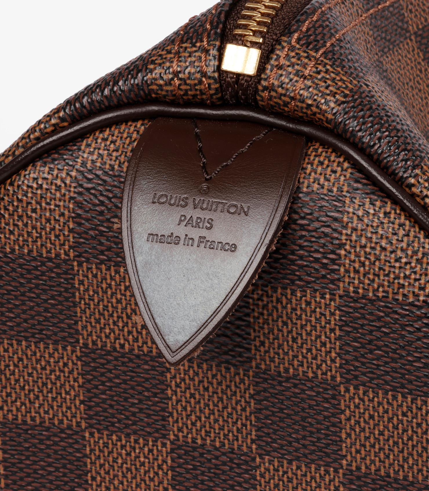 Louis Vuitton Damier Ebene rivestito in tela e pelle di vitello marrone Speedy 30 2