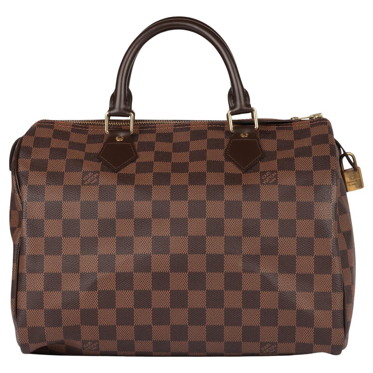 Louis Vuitton Damier Ebene Coated Canvas 
Brown Calfskin Leather Speedy 30