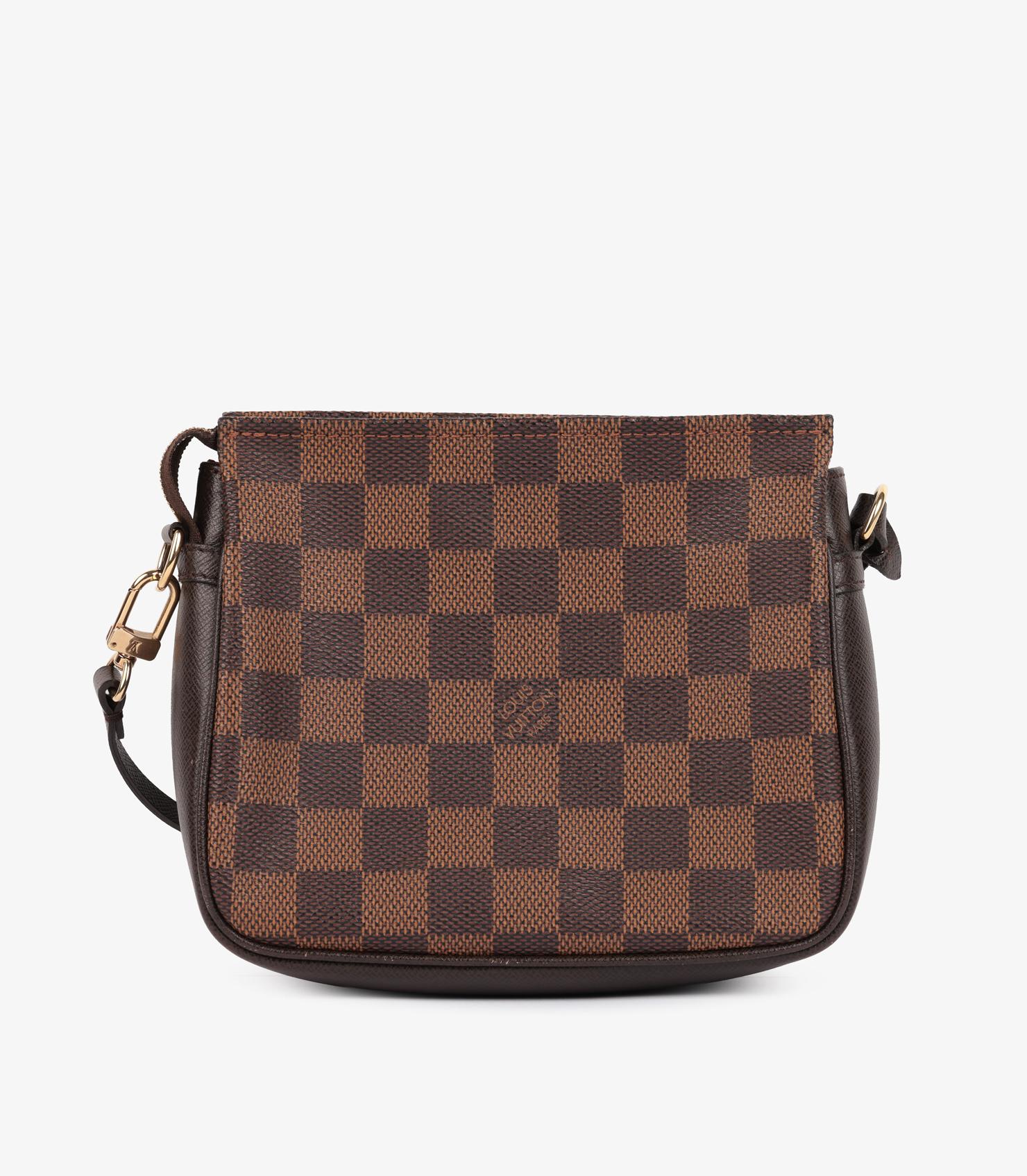 Louis Vuitton - Truss Pouch en toile Damier Ebene Coates et cuir de veau marron Excellent état - En vente à Bishop's Stortford, Hertfordshire