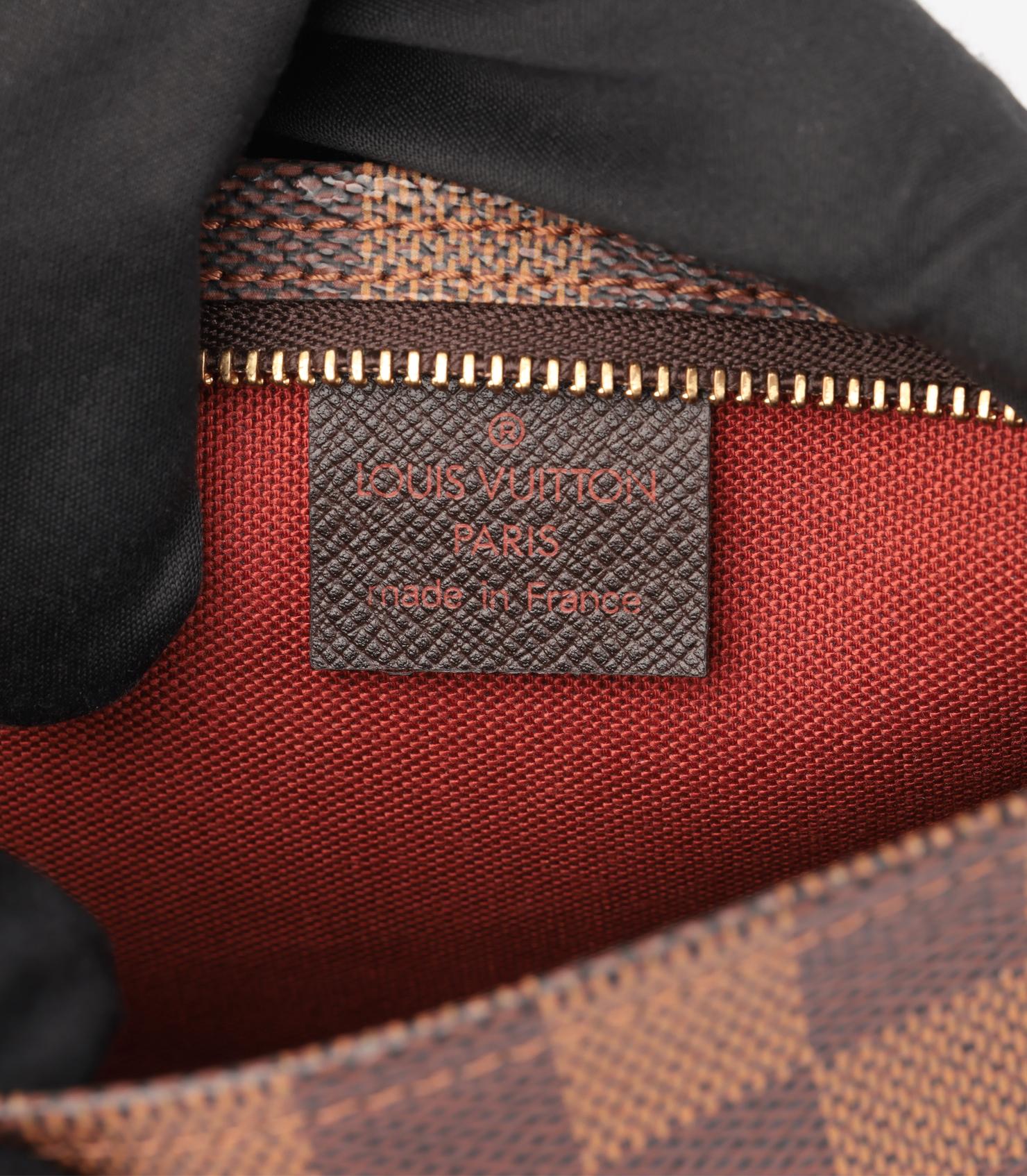 Louis Vuitton - Truss Pouch en toile Damier Ebene Coates et cuir de veau marron en vente 3