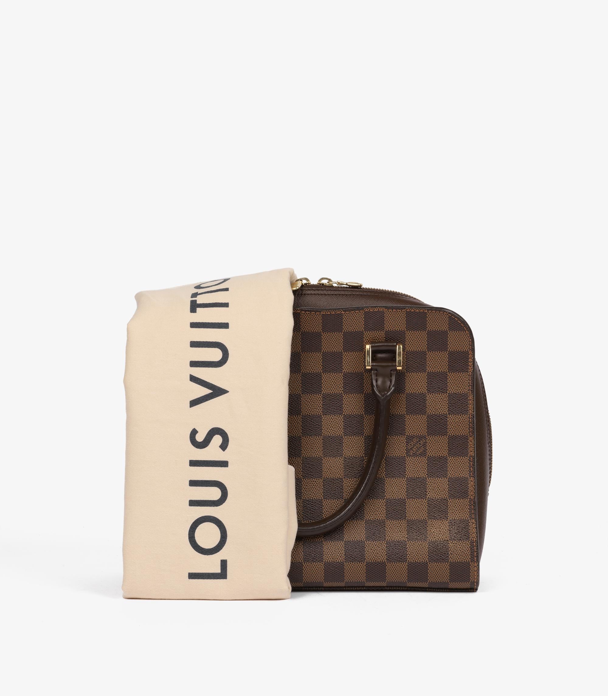 Louis Vuitton Damier Ebene Coates Canvas & Brown Calfskin Leather Vintage Triana en vente 6