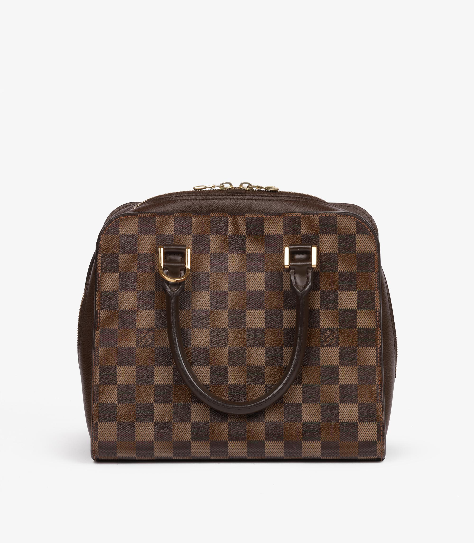 Louis Vuitton Damier Ebene Coates Canvas & Brown Calfskin Leather Vintage Triana Unisexe en vente
