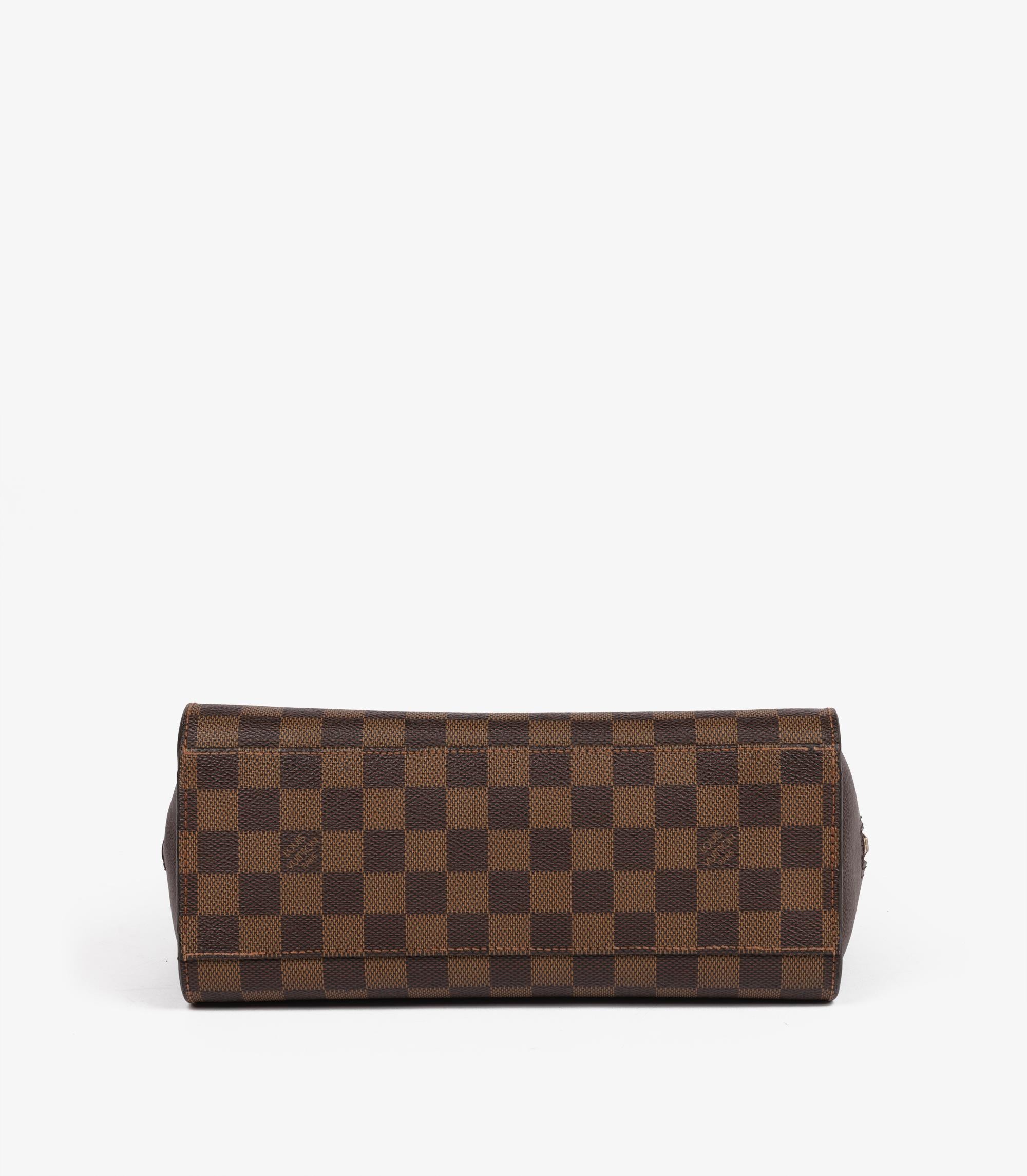 Louis Vuitton Damier Ebene Coates Canvas & Brown Calfskin Leather Vintage Triana en vente 2