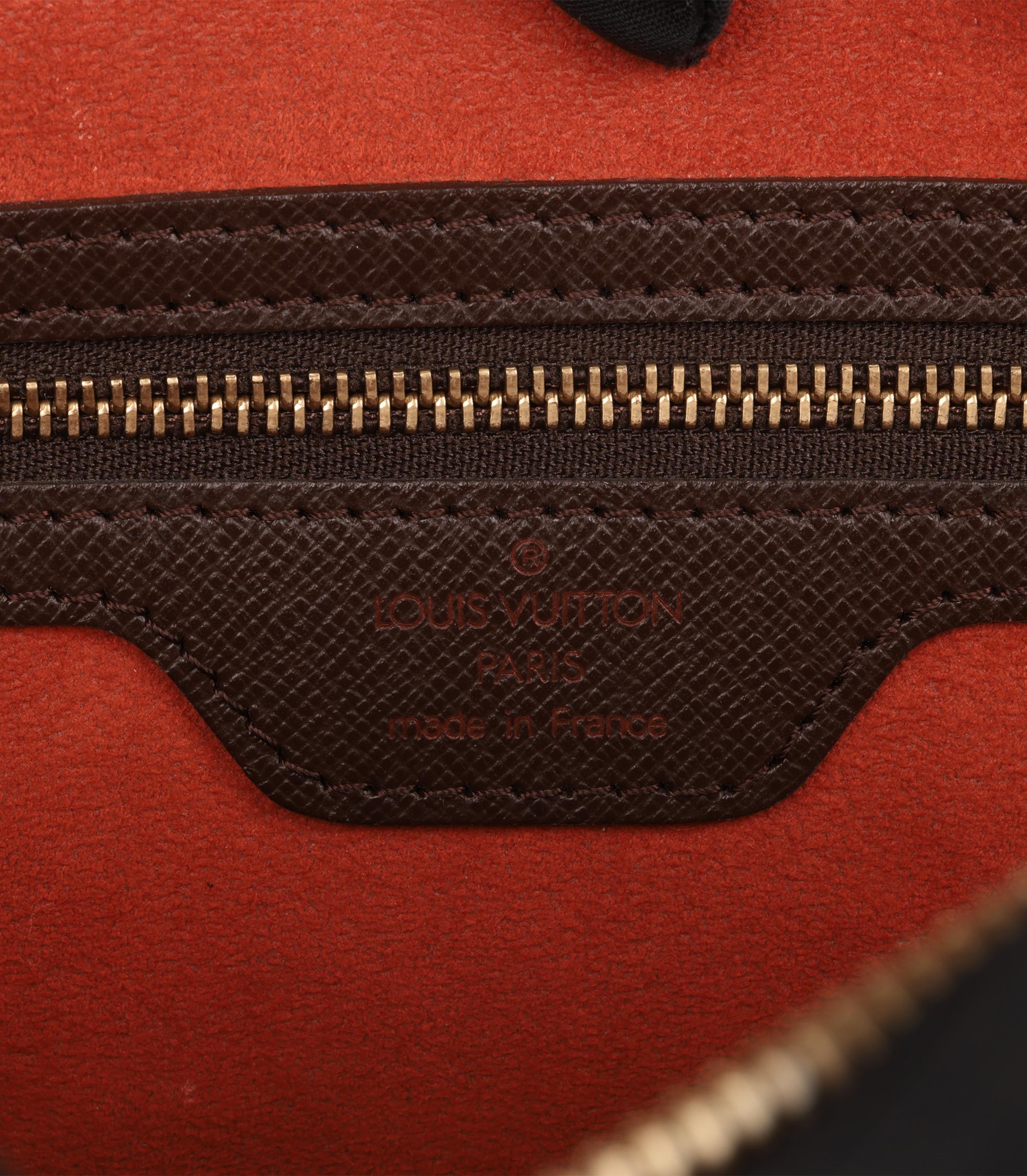 Louis Vuitton Damier Ebene Coates Canvas & Brown Calfskin Leather Vintage Triana en vente 4