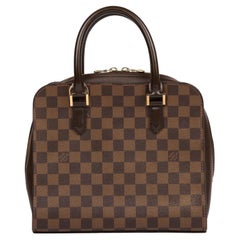 Louis Vuitton Damier Ebene Coated Canvas & Brown Calfskin Leather Vintage Triana