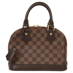 Louis Vuitton Damier Ebene Coated Canvas & Calfskin Leather Alma BB