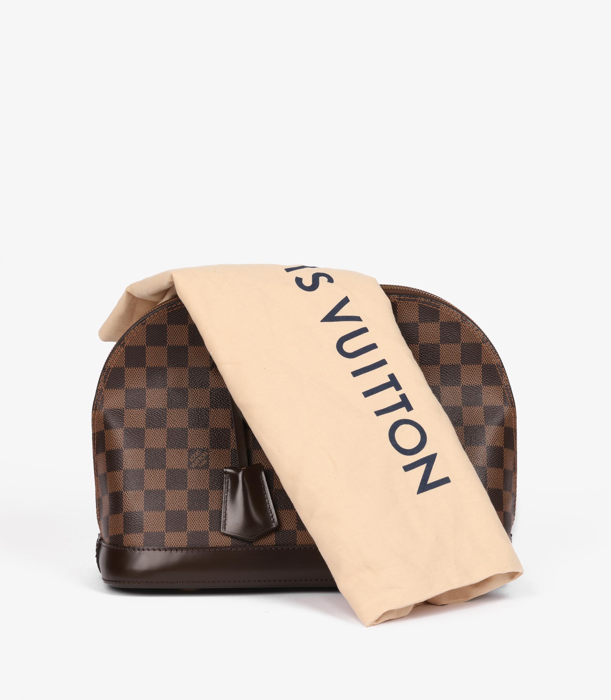 Louis Vuitton Damier Ebene Coated Canvas & Calfskin Leather Alma PM For Sale 6