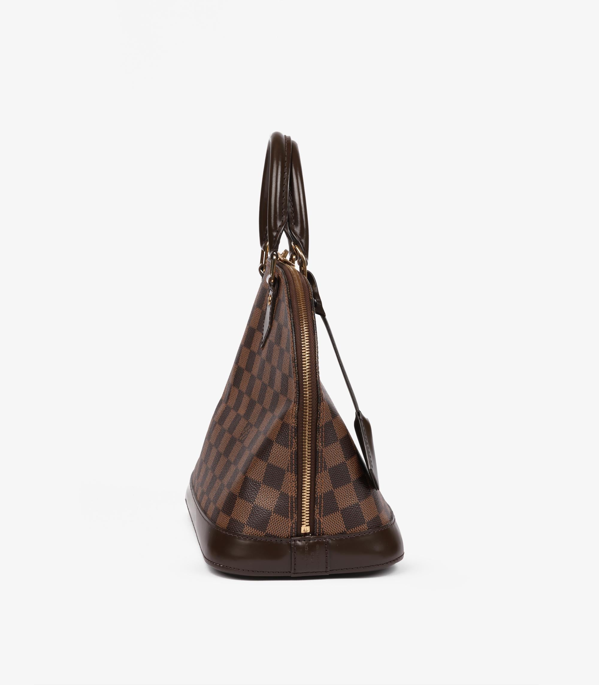Louis Vuitton Damier Ebene Coated Canvas & Calfskin Leather Alma PM In Good Condition For Sale In Bishop's Stortford, Hertfordshire