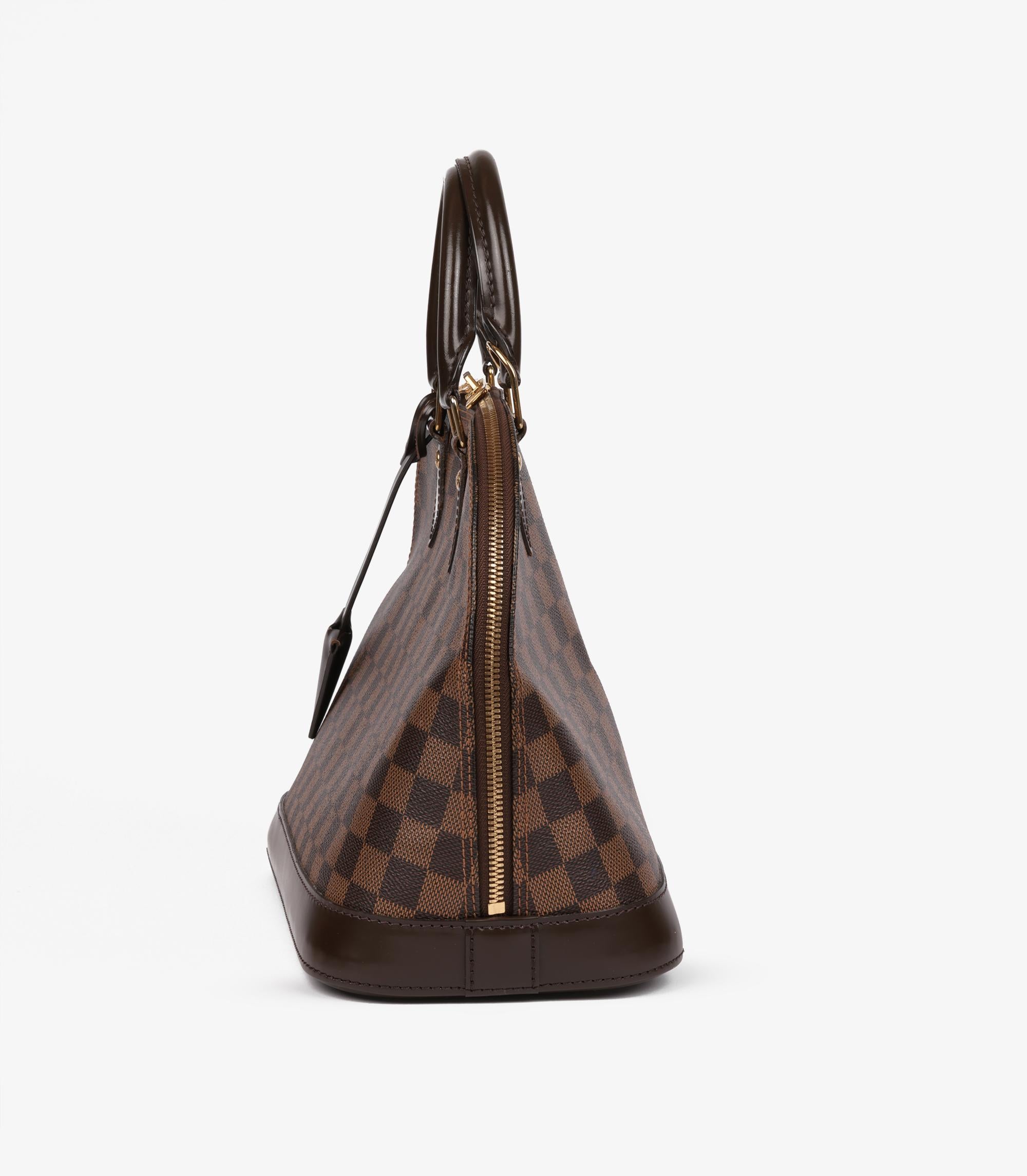 Louis Vuitton Damier Ebene Coated Canvas & Calfskin Leather Alma PM For Sale 1