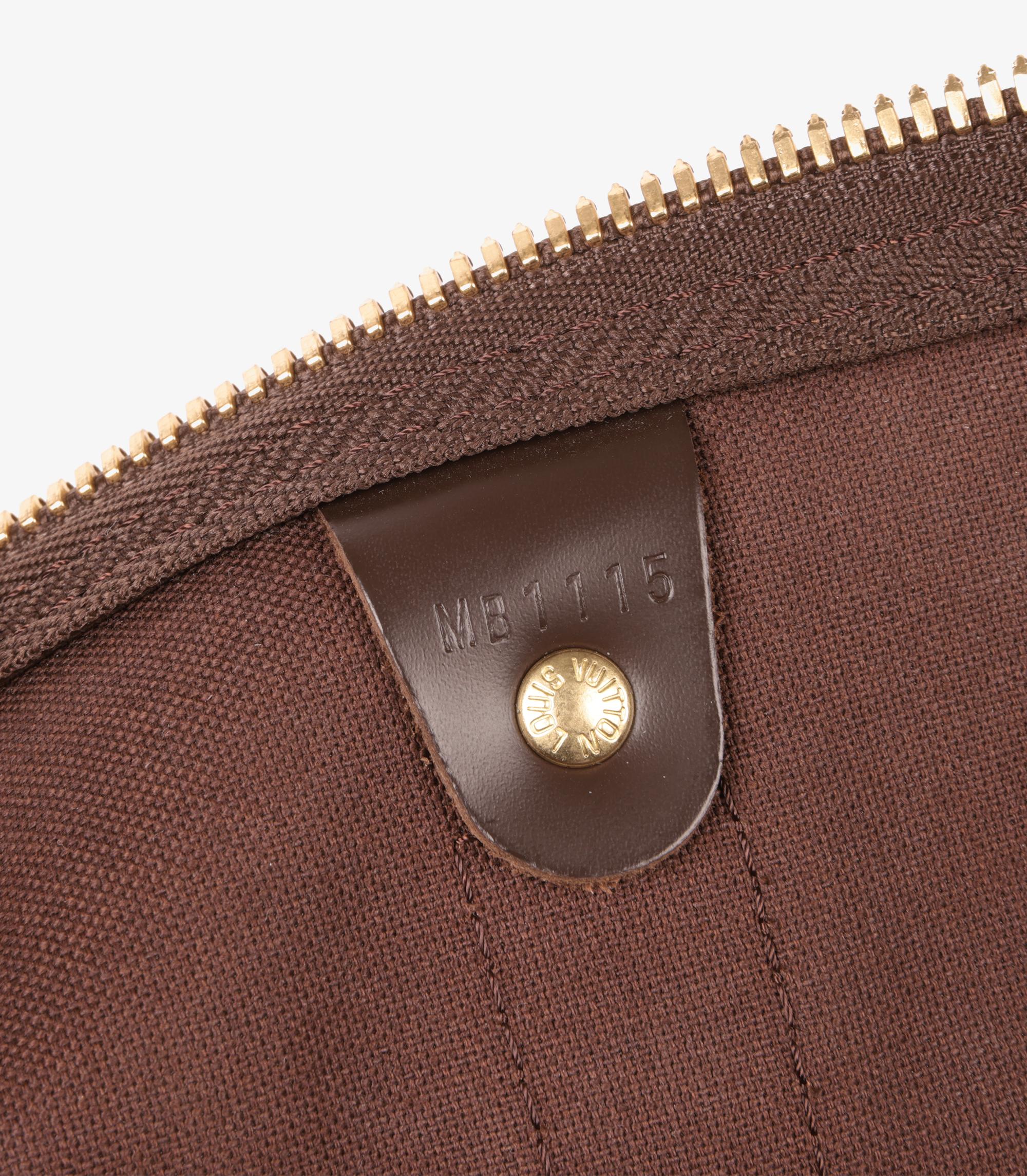 Louis Vuitton Damier Ebene Coated Canvas & Calfskin Leather Keepall 45 Bandouliè 2